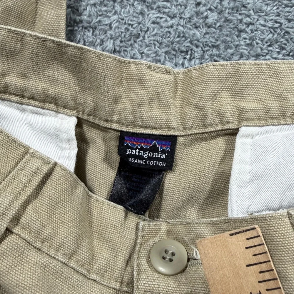 Vintage Patagonia Organic Cotton Canvas Work Pants Tan Khaki‎ Straight Leg 32x33